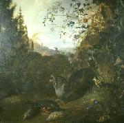 Matthias Withoos Otter in a Landscape oil painting reproduction